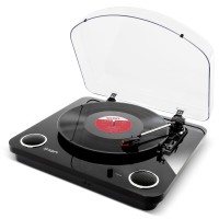 ION Audio Max LP Black DIGITAL CONV TURNTABLE W/ STEREO SPKRS
