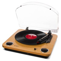 ION Audio Max LP Wood DIGITAL CONV TURNTABLE W/ STEREO SPKRS