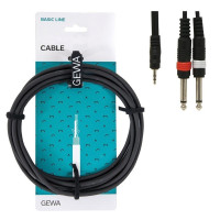 GEWA Y-Cable Basic Line 6M 3,5 JACK ST/ 2X 6,3 JACK