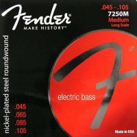 Fender 7250M Nickel Plated Steel Roundwound Long Scale Electric Bass Guitar Strings - Medium