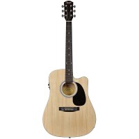 FENDER Squier SA-105CE, Dreadnought Cutaway, Stained Hardwood Fingerboard, Natural