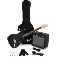 FENDER Squier Affinity Series Stratocaster HSS Pack, Laurel Fingerboard, Charcoal Frost Metallic