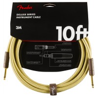 Fender Deluxe Series Instrument Cable, Straight/Straight, 10', Tweed 