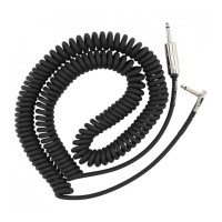 Fender Hendrix™ Voodoo Child™ Coil Instrument Cable, Straight/Angle, 30', Black