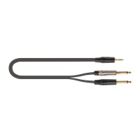 QUIKLOK JUST J352J 3 Adaptor cable - Black - 3.0m (Stereo 3.5mm jack plug - 2 Mono 6.3mm