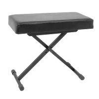 QUIKLOK BX8 Small Keyboard Bench With Extra-Thick 25x53cm Vinyl Seat Cushion - Black