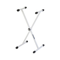 QUIKLOK T10 WH T-ReX Single Braced Single Tier Keyboard Stand (In Polybag) - White finish