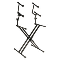 Quiklok QL623 ProSeries double braced, triple tier keyboard stand - Black