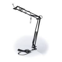 Quiklok A25 BK Microphone desk arm with mic cable for studio applications - Black