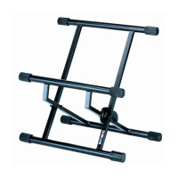Quiklok BS317 Double brace, heavy-duty, low profile amp/monitor tilt-back stand - Black
