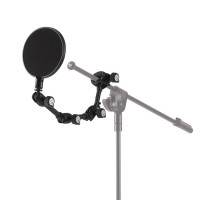 Quiklok FAP006 Clamp-on, adjustable Pop Filter swivel arm - Black