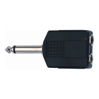 Quiklok AD72 Adaptor - Mono 6.3mm jack plug to 2 mono 6.3mm jack sockets