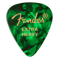 Fender 351 Shape Premium Picks, Extra Heavy, Green Moto, 12 Count