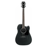 IBANEZ AW8412CE-WK Acoustic Guitar (Weathered Black Open Pore)
