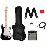 Fender Squier Sonic® Stratocaster® Pack, Maple Fingerboard, Black, Gig Bag, 10G - 230V EU