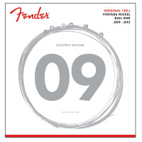 Fender Original 150 Guitar Strings, Pure Nickel Wound, Ball End, 150L .009-.042 Gauges, (6)