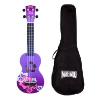 Mahalo MD1HBPPB Soprano Ukulele, Hibiscus, Purple Burst, With bag
