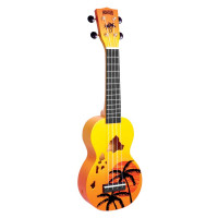 Mahalo MD1HAORB ukulele, soprano, Hawaii, oragne burst, with bag