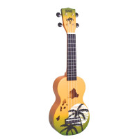 Mahalo MD1HAGNB ukulele, soprano, Hawaii, green burst, with bag

