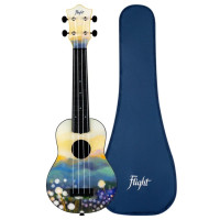 Flight TUS40 Dandelions,  Travel soprano ukulele, Baswood top,ABS B&S