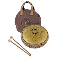 MEINL MOSTD3G Octave Steel Tongue Drum Gold, C-Major, 432 Hz Incl. Bag & Two Mallets