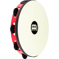 Meinl TAH1BK-R-TF Tour Tambourine Meinl Red, With Black Jingles, Wood True Feel Head, 1 Row