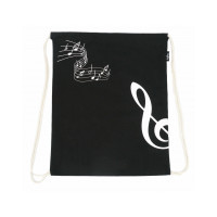 Agifty Drawstring bag g-clef black (printed on both sides) 37*44 cm H
