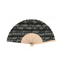 Agifty Hand fan noteline black wood L: 23 cm
