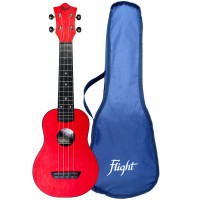 Flight TUS35RD, Travel soprano ukulele, Linded top, ABS B&S, Red