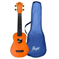 Flight TUS35OR, Travel soprano ukulele, Linded top, ABS B&S, Orange