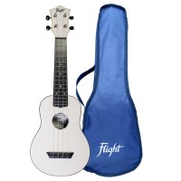 Flight TUS35WH Travel soprano ukulele, Linded top, ABS B&S, White