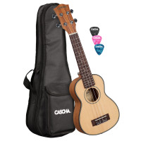 Cascha Soprano Ukulele Spruce Solid Top Lefthand (incl. Bag, 3 Picks)