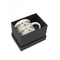 Agifty Mug notelines white 300 ML (new bone china) with gift case