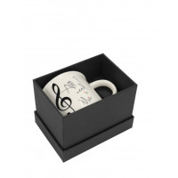 Agifty Mug ''All I need is music'' white 350 ML (new bone china) with gift case