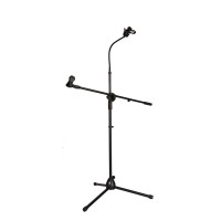 Platinum MBS1A Microphone Boom Stand With Mobile Phone Holder, Black