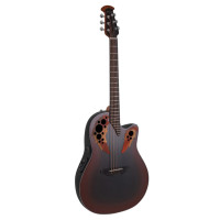 Ovation Celebrity Elite E-A Git. Mid Cutaway, Reverse Red Burst