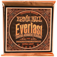 Ernie Ball Extra Light Everlast Coated Phosphor Bronze Acoustic Guitar Strings 10-50 Gauge