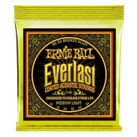 Ernie Ball Medium Light Everlast Coated 80/20 Bronze Acoustic Guitar Strings 12-54 Gauge