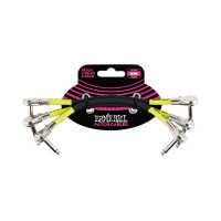 Ernie Ball Classic Patch Cable Angle/Angle 6in - Black - 3 Pack