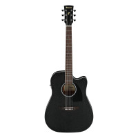 IBANEZ PF16MWCE-WK Ac. Guitar (Weathered Black Open Pore)