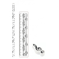 Agifty Stationery kit mini: sheet music white (a set of 3)