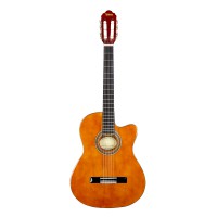 Valencia VC104HTC Classical Guitar, Thin Body Cutaway With Hybrid Neck, Natural